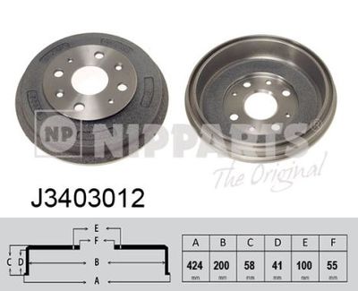 Brake Drum NIPPARTS J3403012