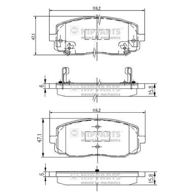 Brake Pad Set, disc brake NIPPARTS J3600323