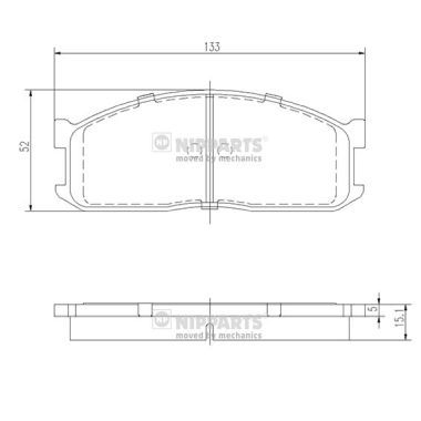 Brake Pad Set, disc brake NIPPARTS J3603025