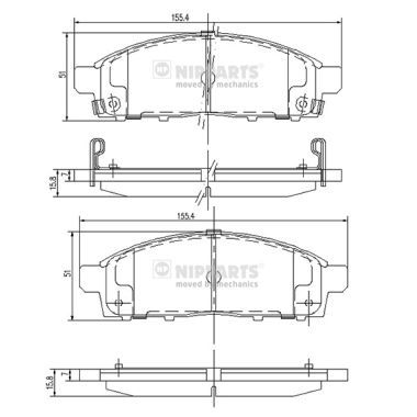 Brake Pad Set, disc brake NIPPARTS J3605050