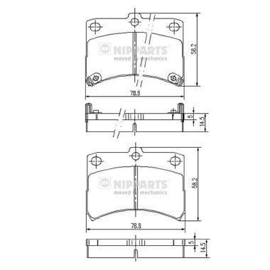 Brake Pad Set, disc brake NIPPARTS J3606020