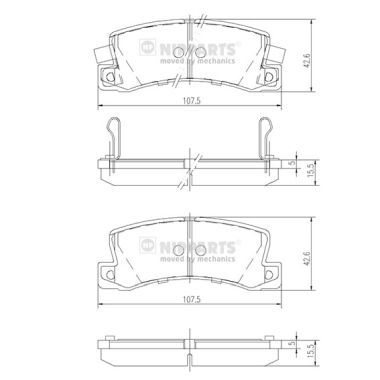 NIPPARTS J3612013 Brake Pad Set, disc brake