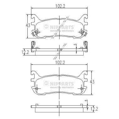 NIPPARTS J3613012 Brake Pad Set, disc brake