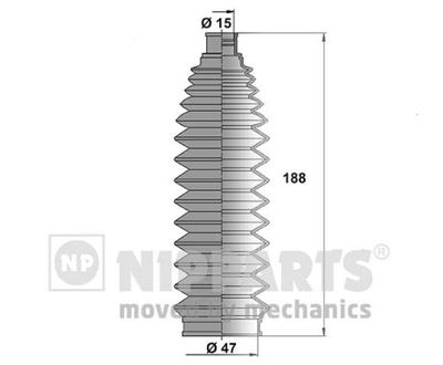 Bellow Kit, steering NIPPARTS N2841032