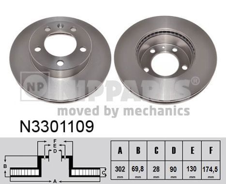NIPPARTS N3301109 Brake Disc