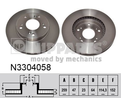 NIPPARTS N3304058 Brake Disc
