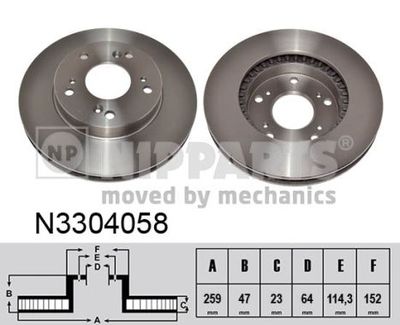 Brake Disc NIPPARTS N3304058