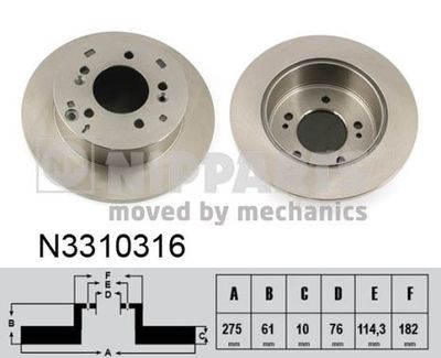 Brake Disc NIPPARTS N3310316