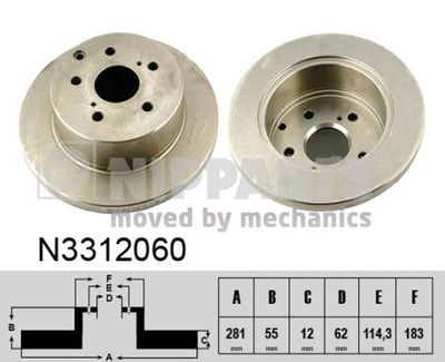 Brake Disc NIPPARTS N3312060
