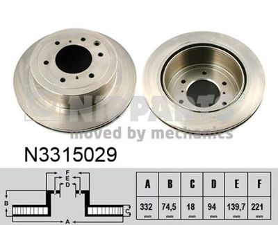 Brake Disc NIPPARTS N3315029