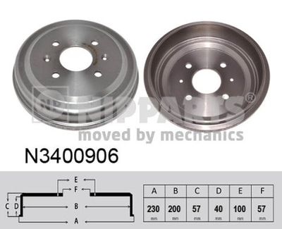 Brake Drum NIPPARTS N3400906
