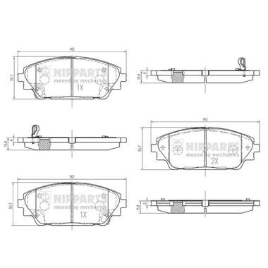 NIPPARTS N3603076 Brake Pad Set, disc brake