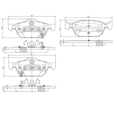 Brake Pad Set, disc brake NIPPARTS N3604067