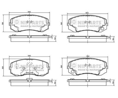 Brake Pad Set, disc brake NIPPARTS N3605055