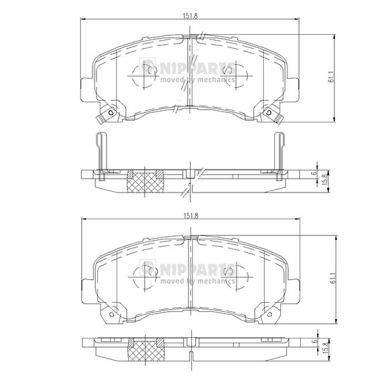 NIPPARTS N3609011 Brake Pad Set, disc brake