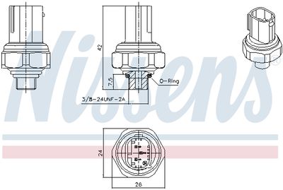 Pressure Switch, air conditioning NISSENS 301070