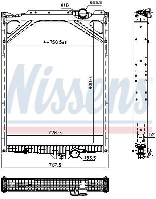 Radiator, engine cooling NISSENS 606367