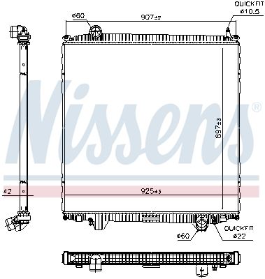 NISSENS 606691 Radiator, engine cooling