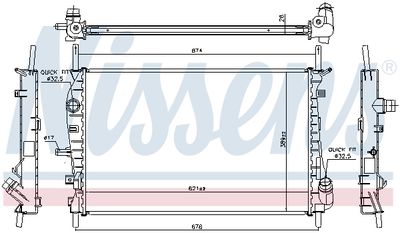 Radiator, engine cooling NISSENS 62023A