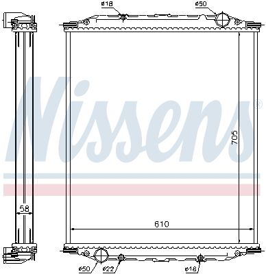 NISSENS 628780 Radiator, engine cooling