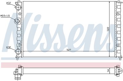 Radiator, engine cooling NISSENS 64006