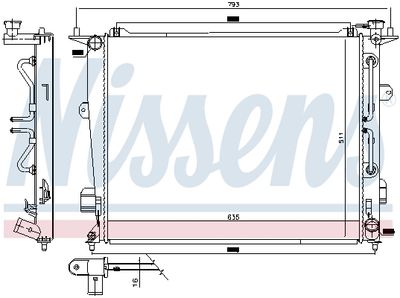 Radiator, engine cooling NISSENS 675047