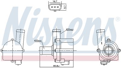Water Pump, engine cooling NISSENS 832121