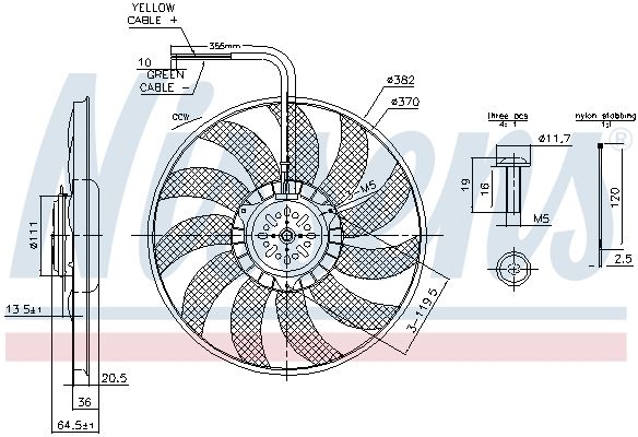 NISSENS 85732 Fan, engine cooling