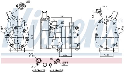 Compressor, air conditioning NISSENS 891066