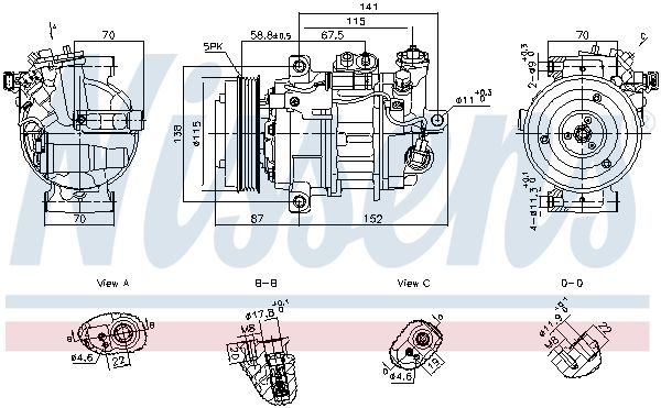 NISSENS 891108 Compressor, air conditioning