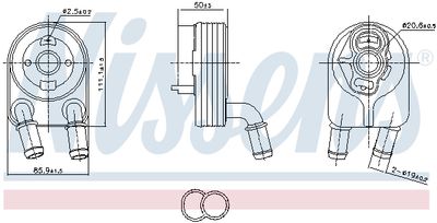 Oil Cooler, engine oil NISSENS 91500