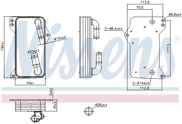 NISSENS 91505 Oil Cooler, automatic transmission