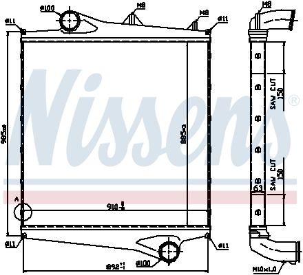 NISSENS 96961 Charge Air Cooler
