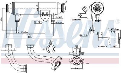 Cooler, exhaust gas recirculation NISSENS 989283