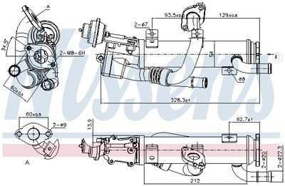 Cooler, exhaust gas recirculation NISSENS 989329