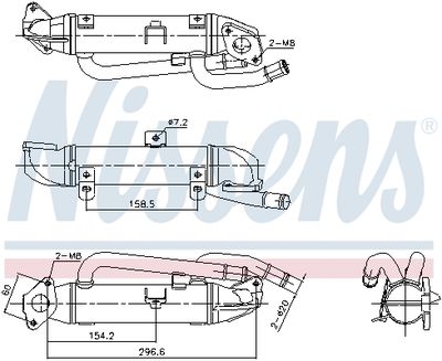 Cooler, exhaust gas recirculation NISSENS 989414