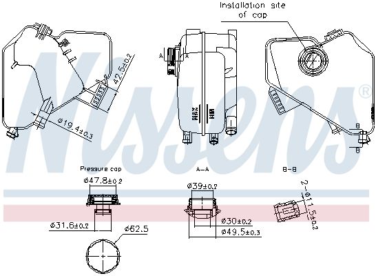 NISSENS 996322 Expansion Tank, coolant