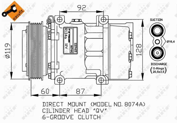 NRF 32170 Compressor, air conditioning