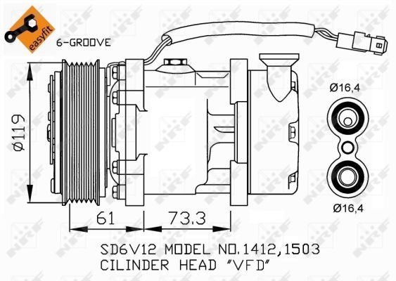 NRF 32275 Compressor, air conditioning