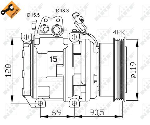 NRF 32438 Compressor, air conditioning