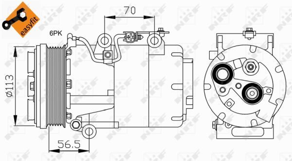 NRF 32722 Compressor, air conditioning