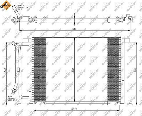 NRF 35250 Condenser, air conditioning
