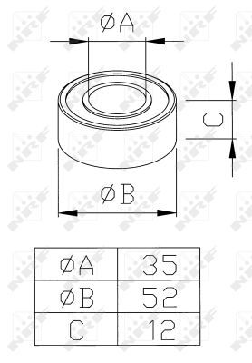 Bearing, compressor shaft NRF 38462