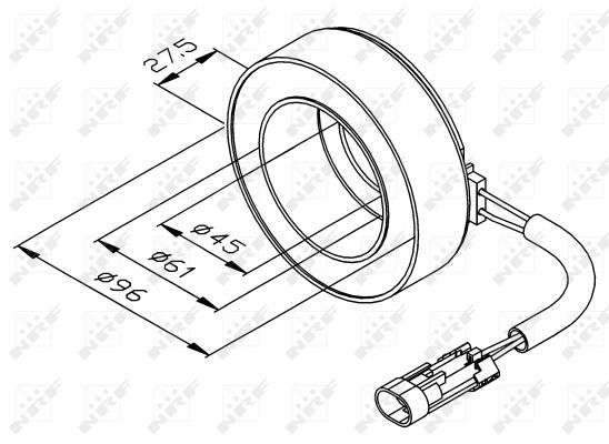 NRF 38470 Coil, magnetic clutch (compressor)