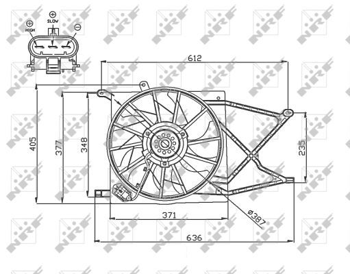 NRF 47749 Fan, engine cooling