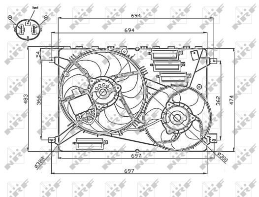 NRF 47754 Fan, engine cooling