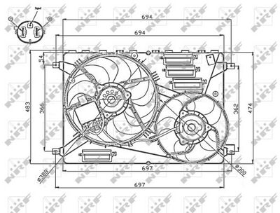 Fan, engine cooling NRF 47754