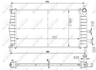 Radiator, engine cooling NRF 50131A