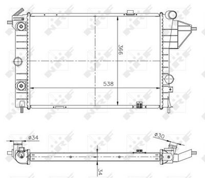 Radiator, engine cooling NRF 513508A