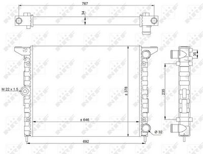 Radiator, engine cooling NRF 519523